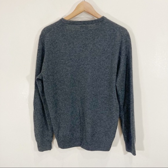 J.Crew 100% Cashmere VNeck Sweater Dark Grey Sz Small Fall Winter Cozy - Picture 2 of 10